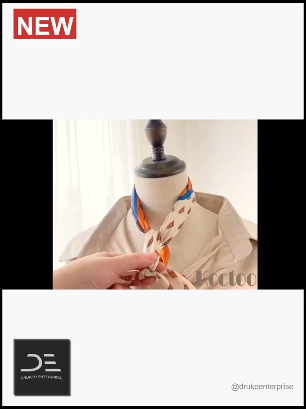 Mulberry Silk Feeling Fashion Square Neck Satin Scarf for Hair Bag